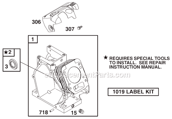 Page A Diagram and Parts List for 124435SERIES 8101 Briggs and Stratton Engine